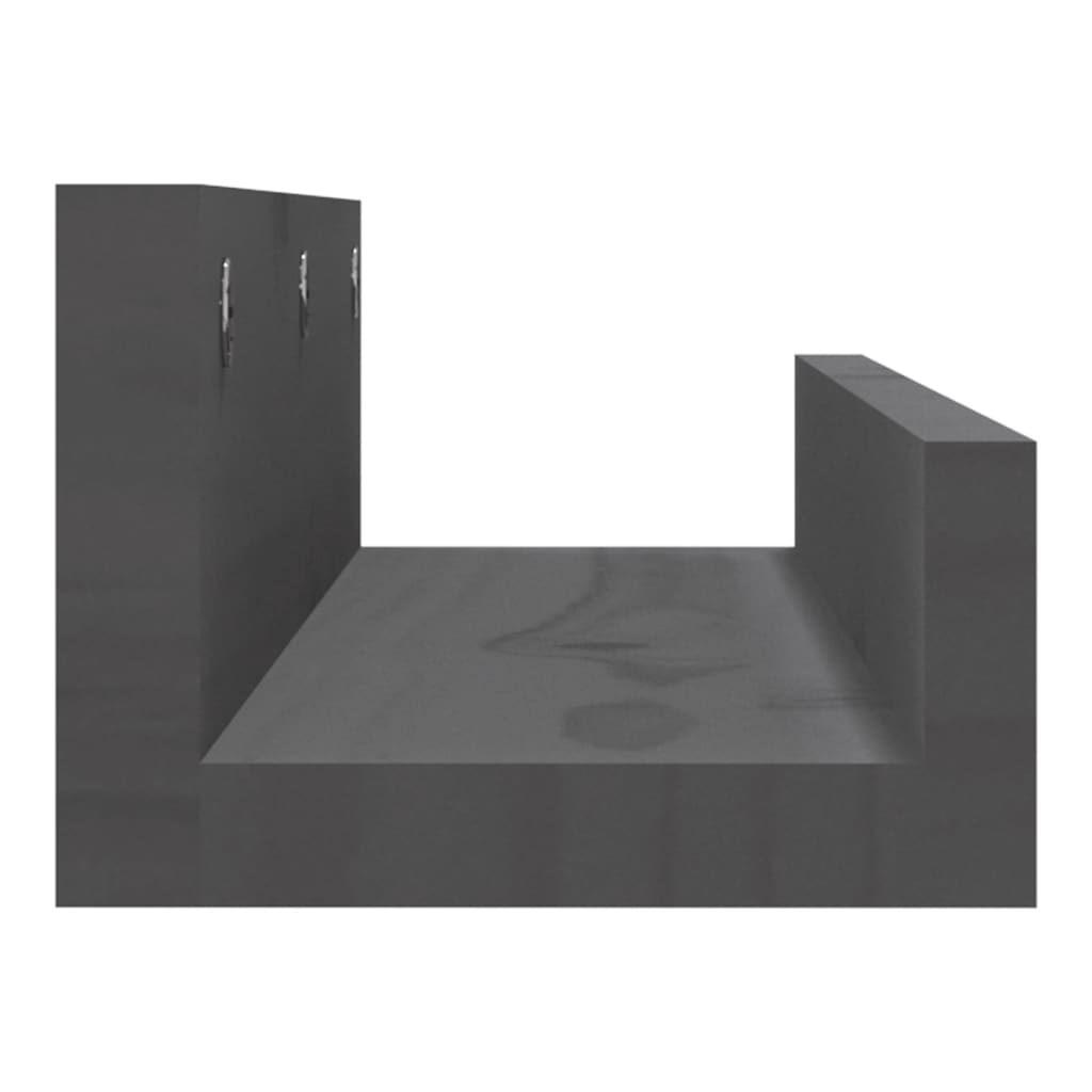 Zidne police 2 kom sive 50 x 12 x 9 cm od masivne borovine