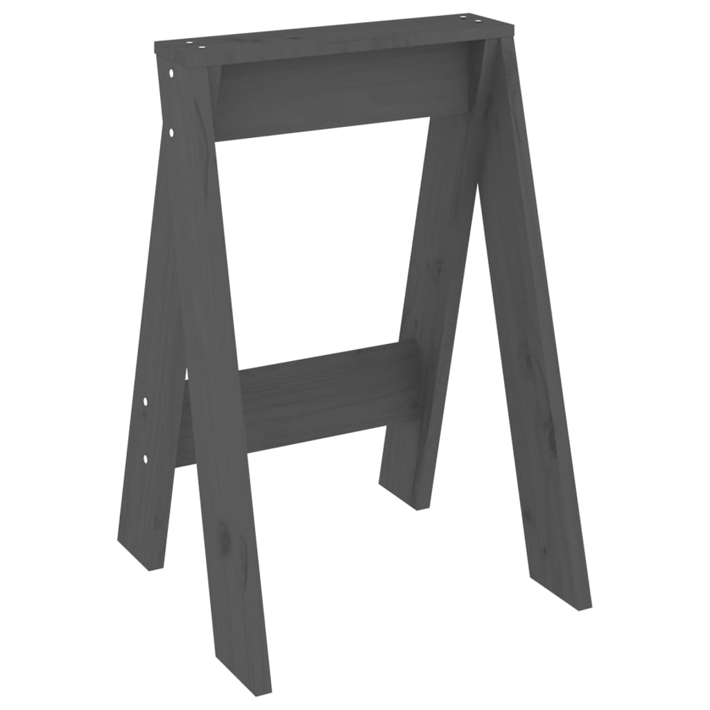 Stolci 2 kom sivi 40x40x60 cm od masivne borovine