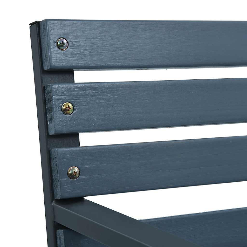 Vrtne stolice 2 kom sive od masivne jelovine i čelika