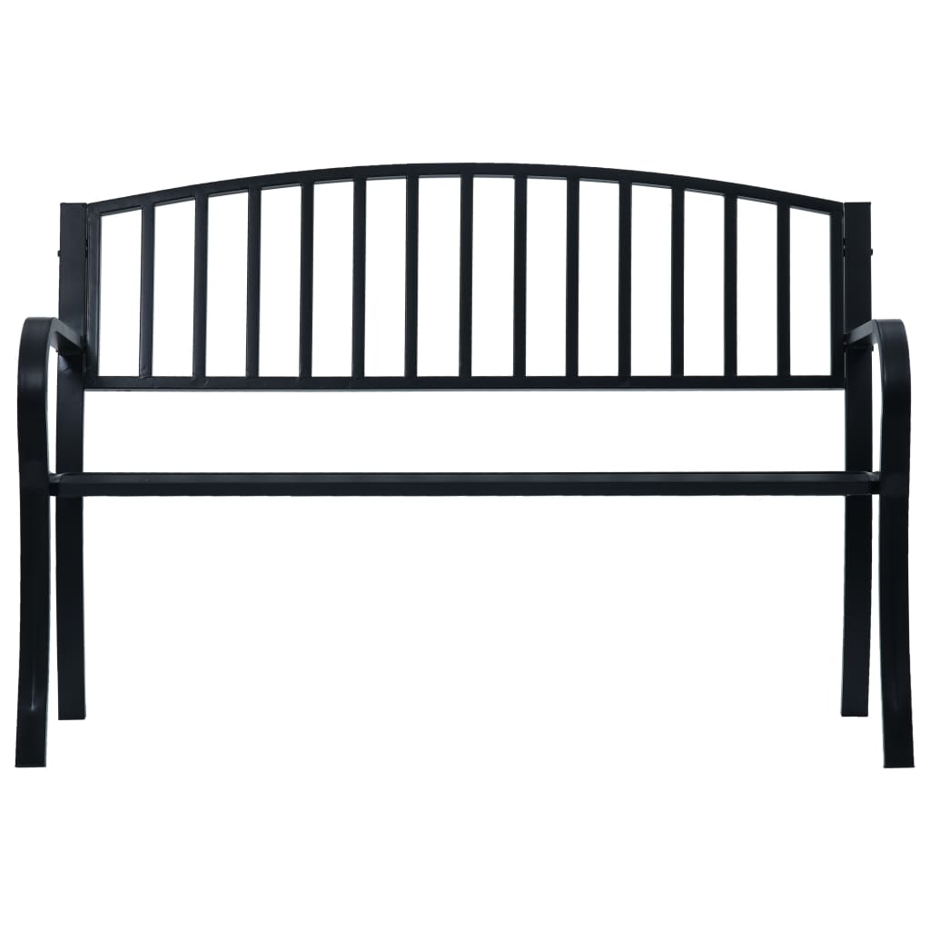 Vrtna klupa crna 120 cm čelična