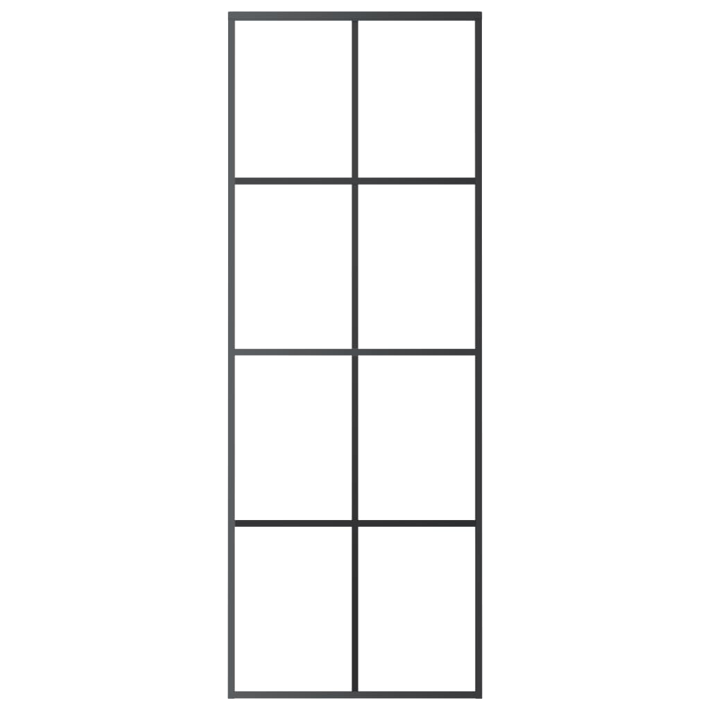 Klizna vrata s priborom 76 x 205 cm od ESG stakla i aluminija