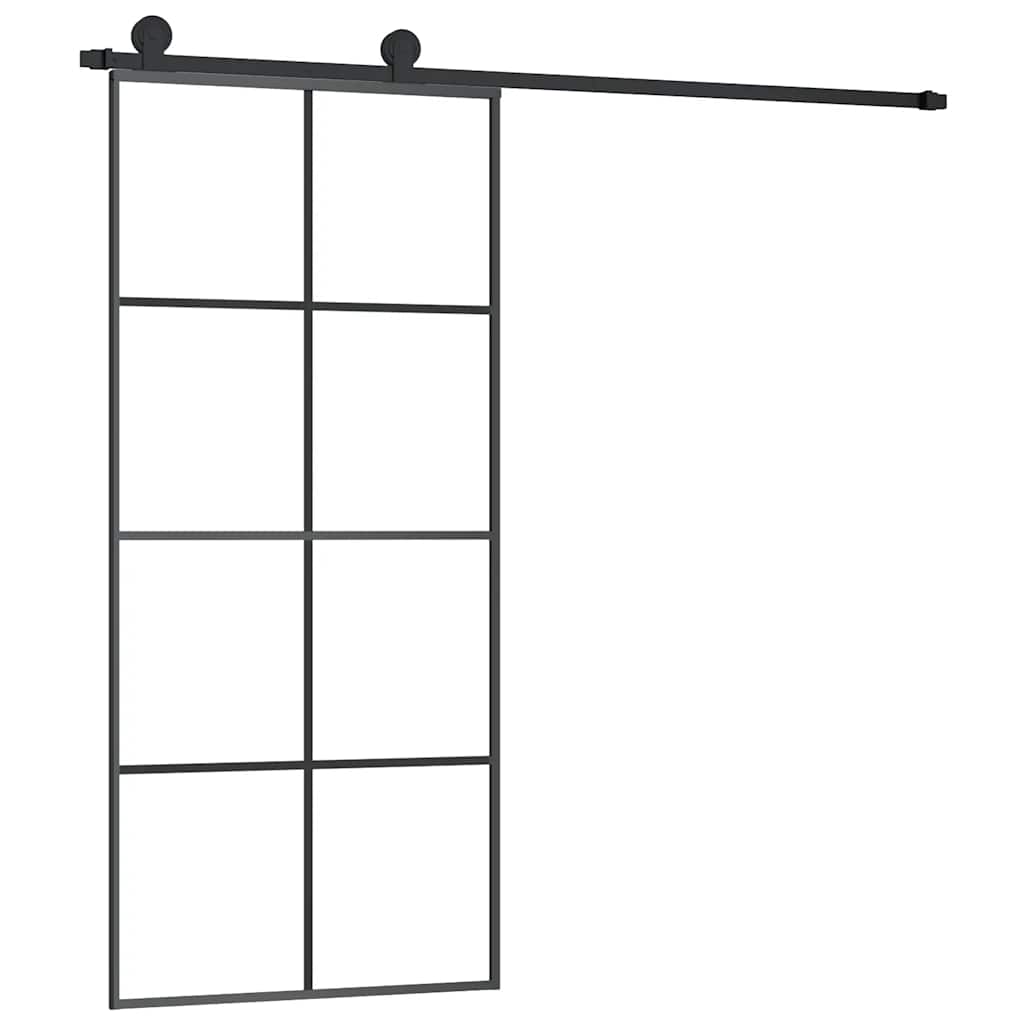 Klizna vrata s priborom 90 x 205 cm od ESG stakla i aluminija
