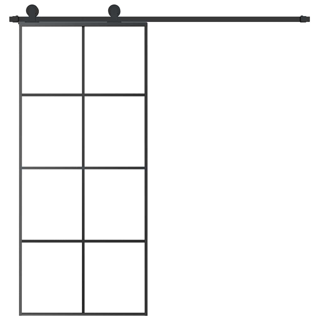 Klizna vrata s priborom 90 x 205 cm od ESG stakla i aluminija