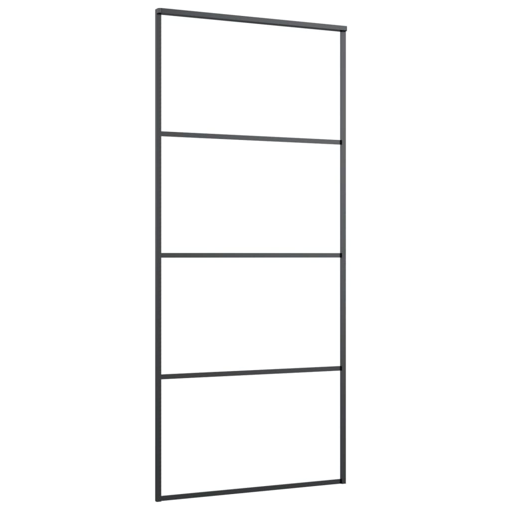 Klizna vrata s priborom 90 x 205 cm od ESG stakla i aluminija