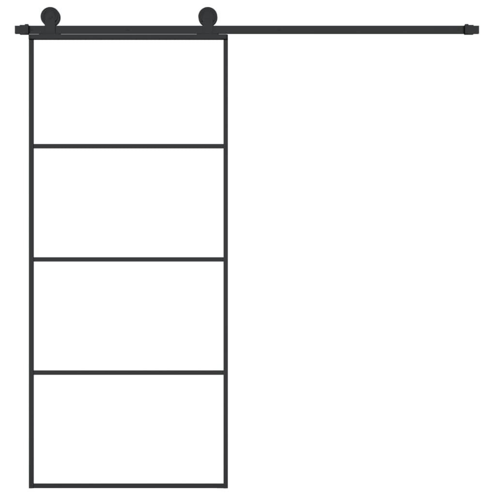 Klizna vrata s priborom 90 x 205 cm od ESG stakla i aluminija