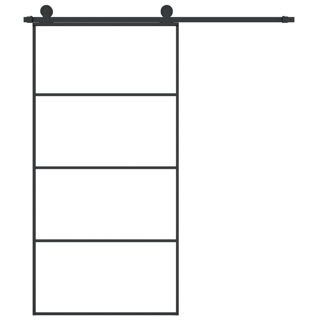 Klizna vrata s priborom 102,5x205 cm od stakla ESG i aluminija