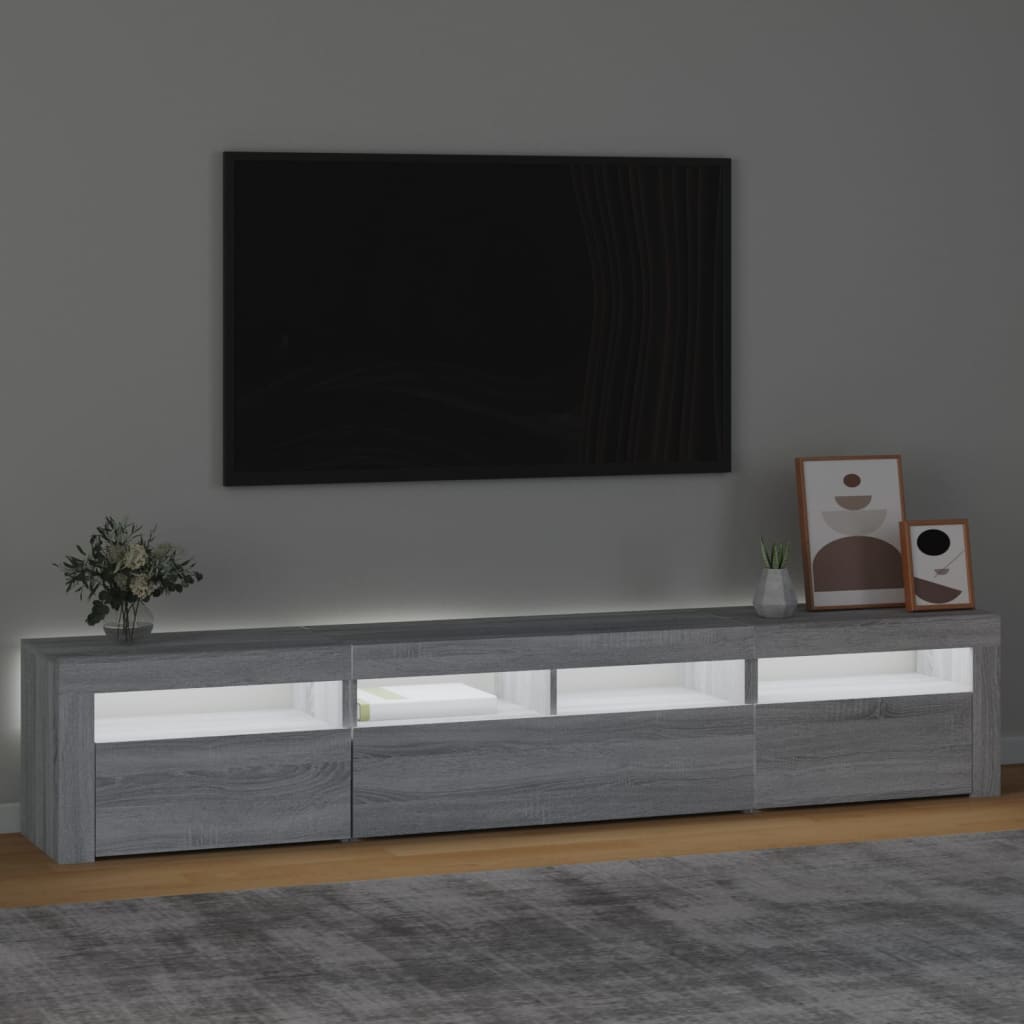TV ormarić s LED svjetlima boja hrasta sonome 210x35x40 cm