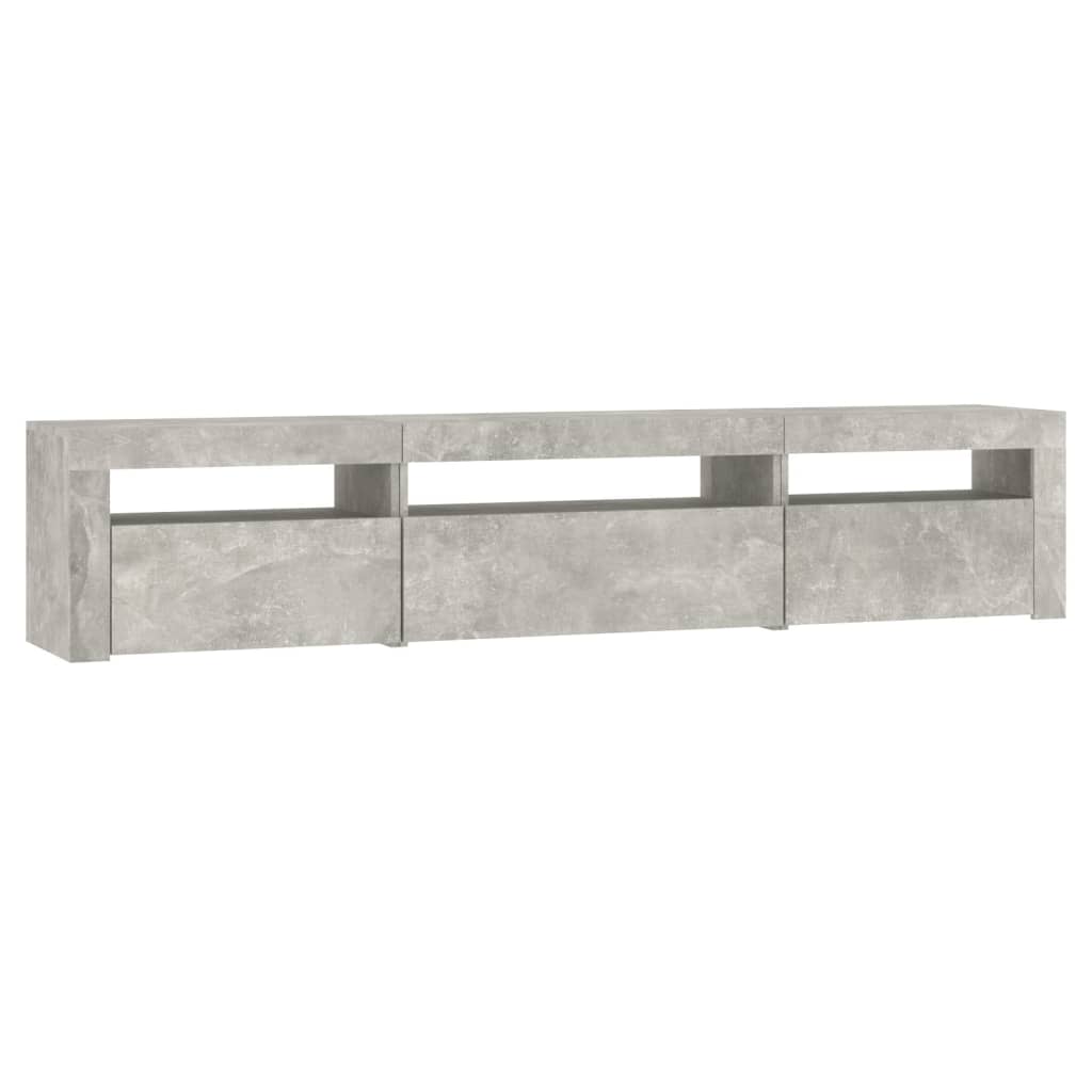 TV ormarić s LED svjetlima siva boja betona 195x35x40 cm