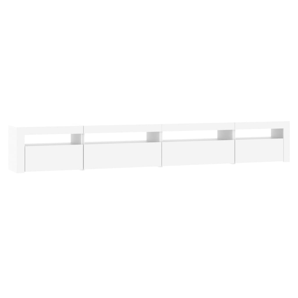 TV ormarić s LED svjetlima bijeli 270x35x40 cm