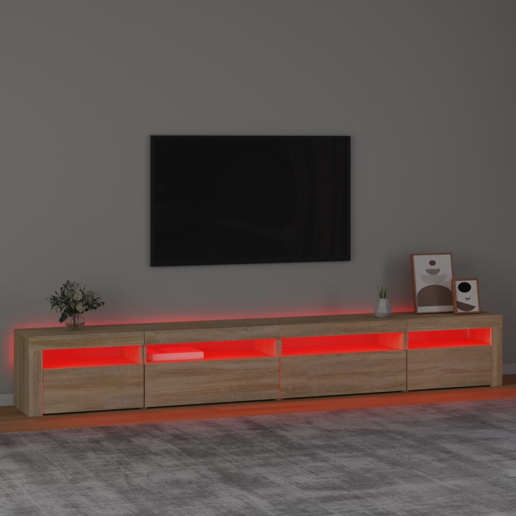 TV ormarić s LED svjetlima boja hrasta sonome 270x35x40 cm
