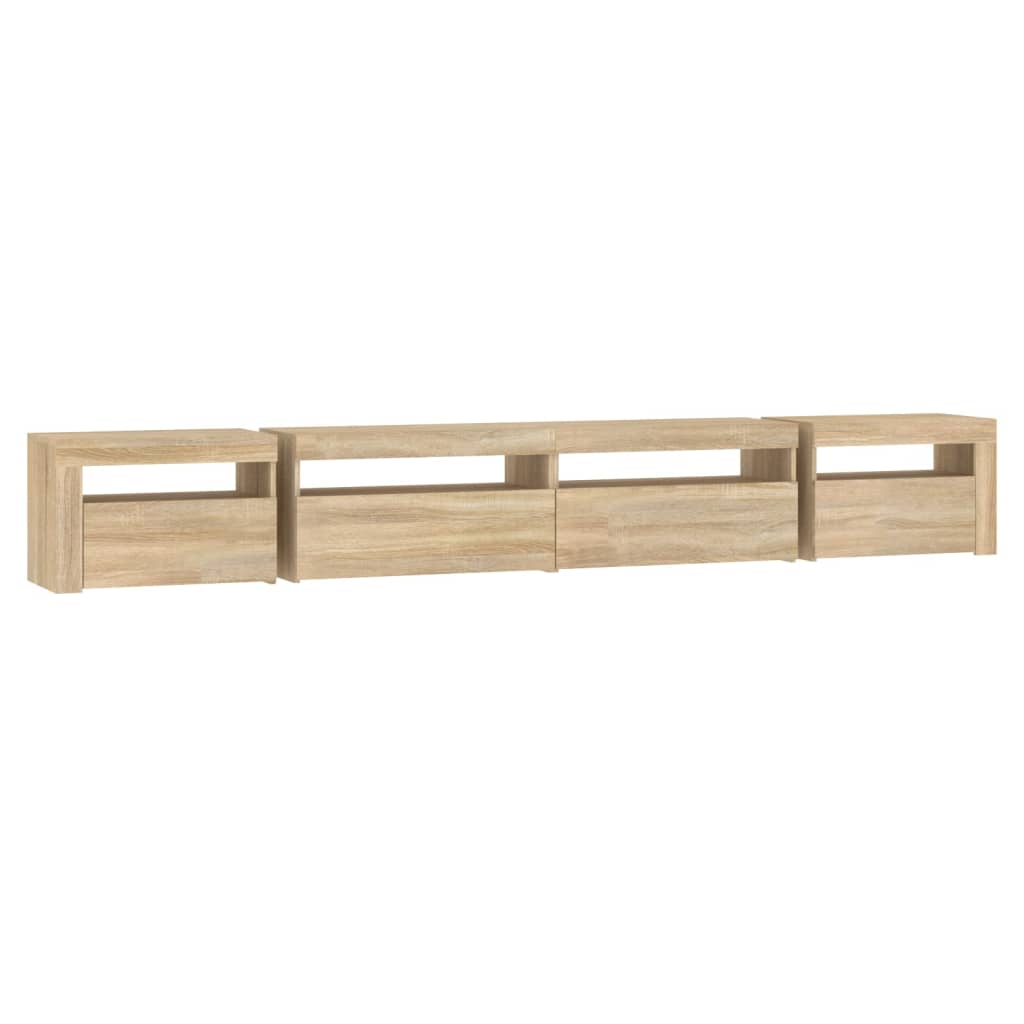 TV ormarić s LED svjetlima boja hrasta sonome 270x35x40 cm