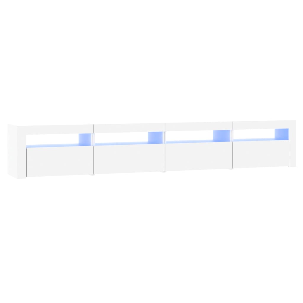 TV ormarić s LED svjetlima bijeli 240x35x40 cm