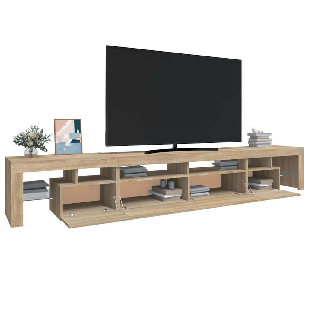TV ormarić s LED svjetlima boja hrasta sonome 260x36,5x40 cm