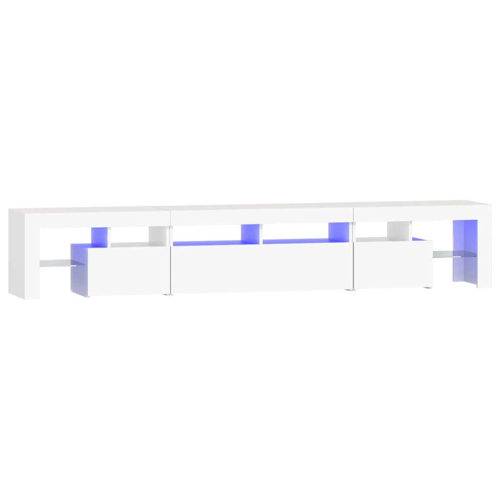 TV ormarić s LED svjetlima bijeli 230x36,5x40 cm