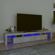 TV ormarić s LED svjetlima siva boja betona 230x36,5x40 cm