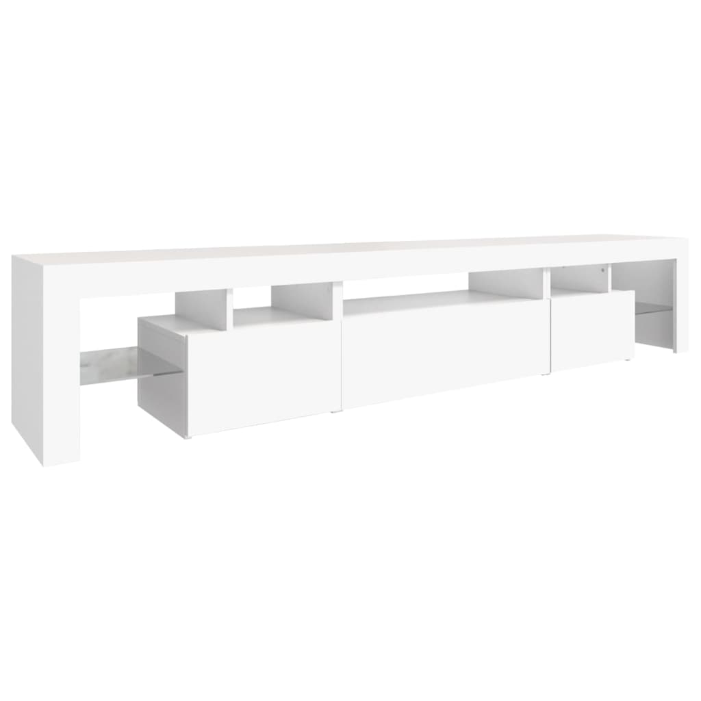 TV ormarić s LED svjetlima bijeli 215x36,5x40 cm
