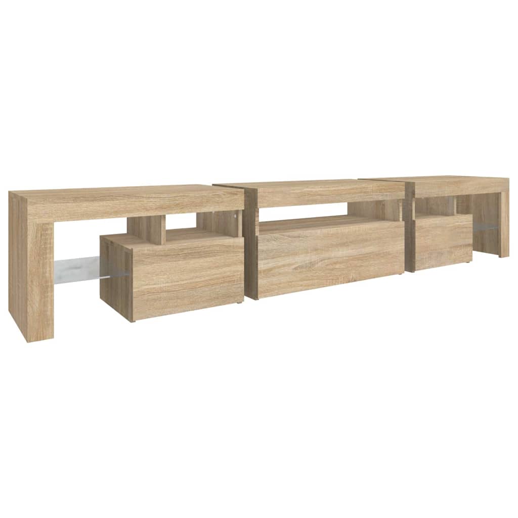 TV ormarić s LED svjetlima boja hrasta sonome 215x36,5x40 cm