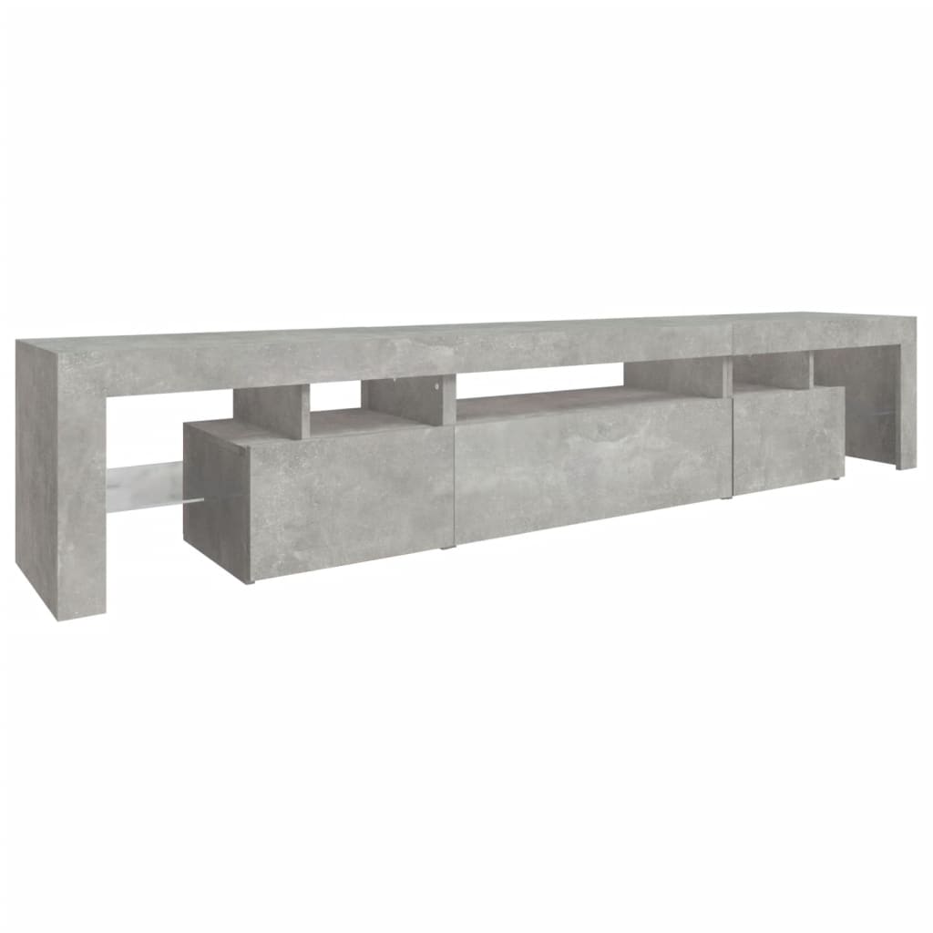 TV ormarić s LED svjetlima siva boja betona 215x36,5x40 cm