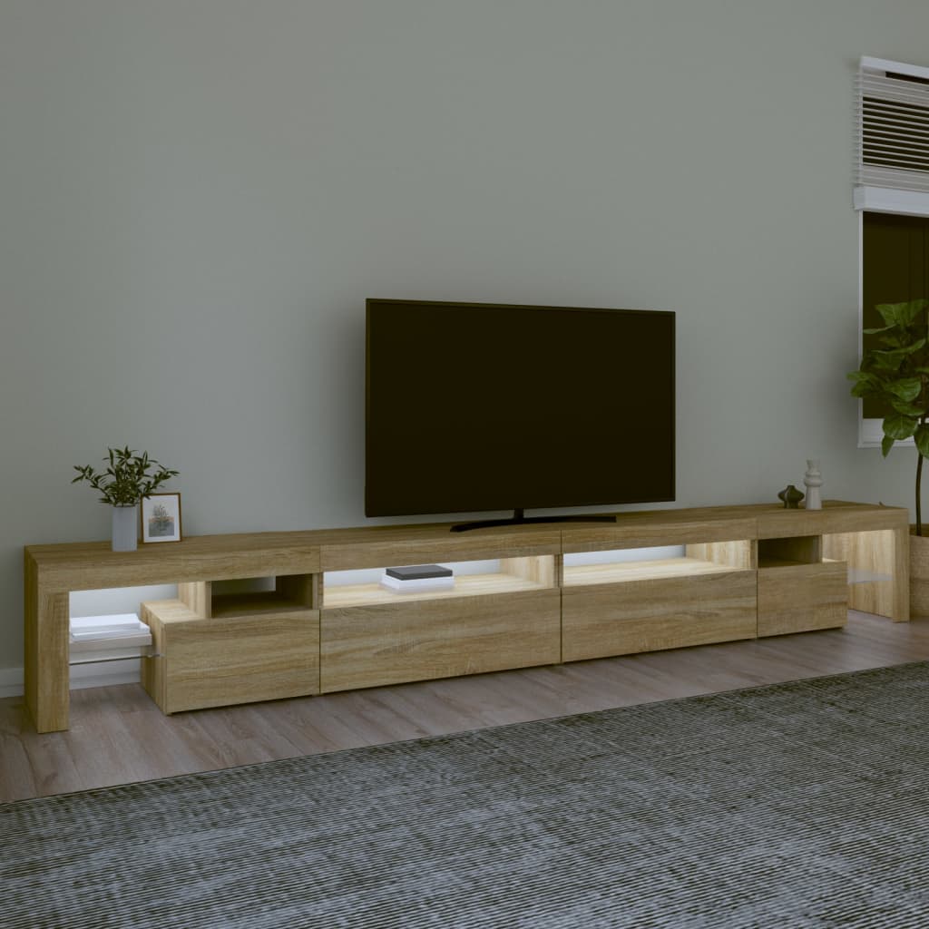 TV ormarić s LED svjetlima boja hrasta sonome 290x36,5x40 cm