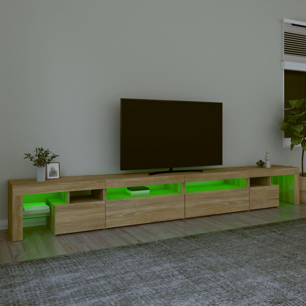 TV ormarić s LED svjetlima boja hrasta sonome 290x36,5x40 cm
