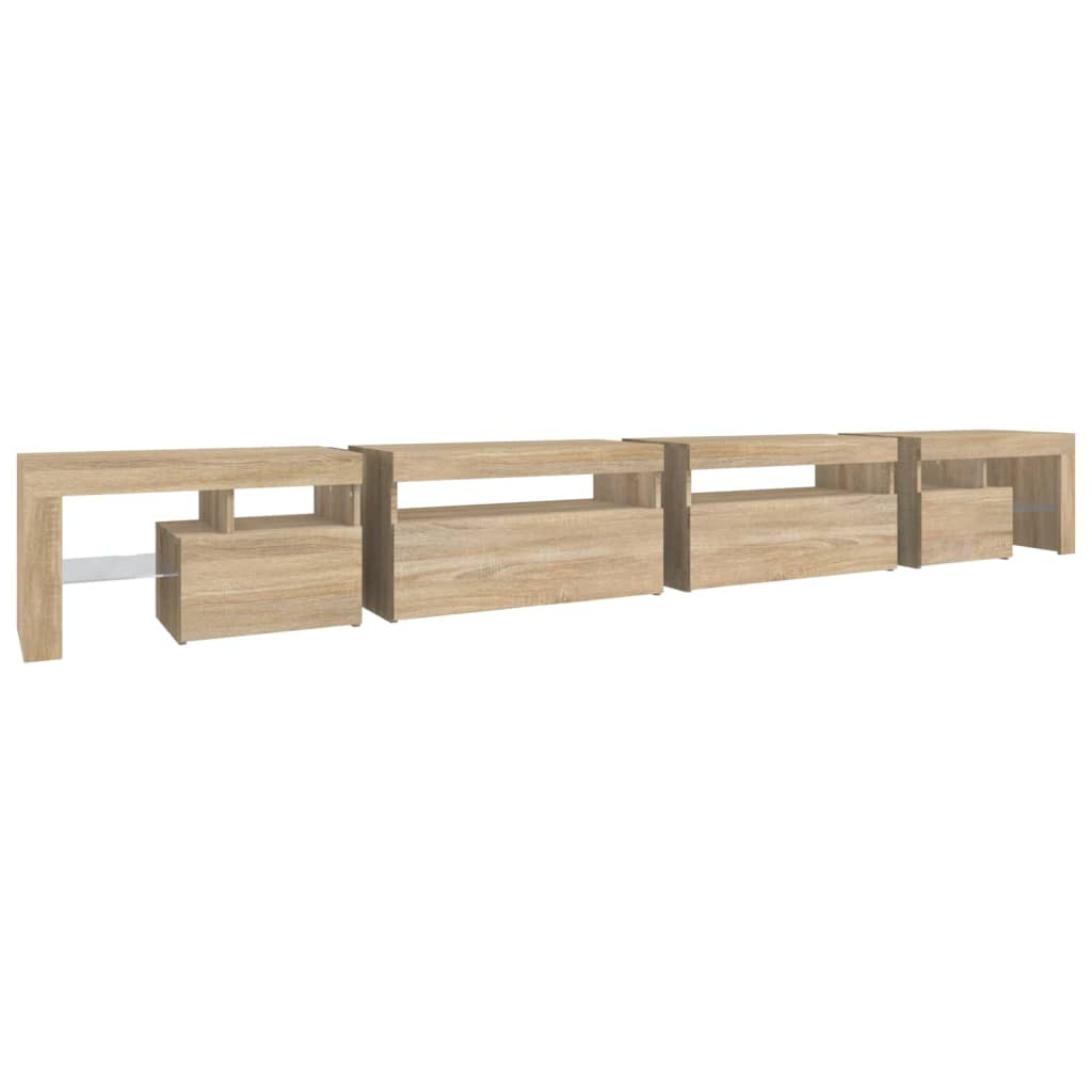 TV ormarić s LED svjetlima boja hrasta sonome 290x36,5x40 cm
