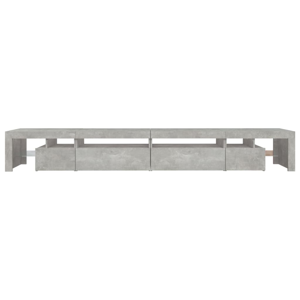 TV ormarić s LED svjetlima siva boja betona 290x36,5x40 cm