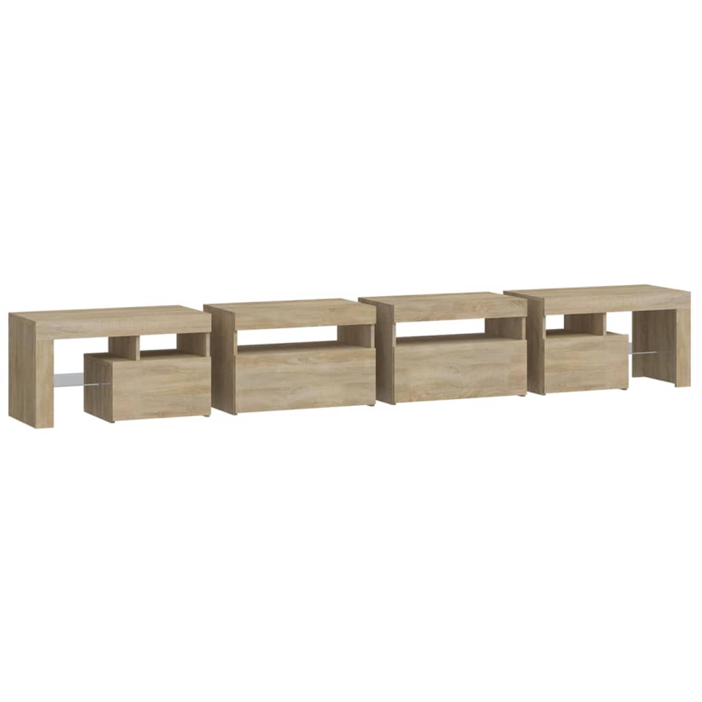 TV ormarić s LED svjetlima boja hrasta sonome 260x36,5x40 cm