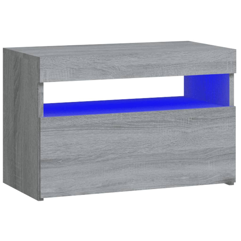 Noćni ormarić s LED svjetlima boja hrasta sonome 60x35x40 cm