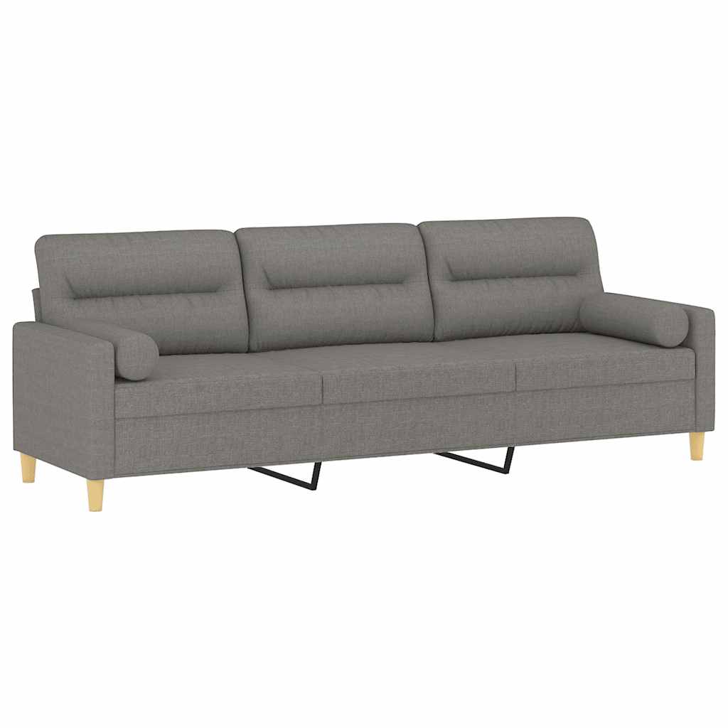 Trosjed s jastucima tamnosivi 210 cm od tkanine