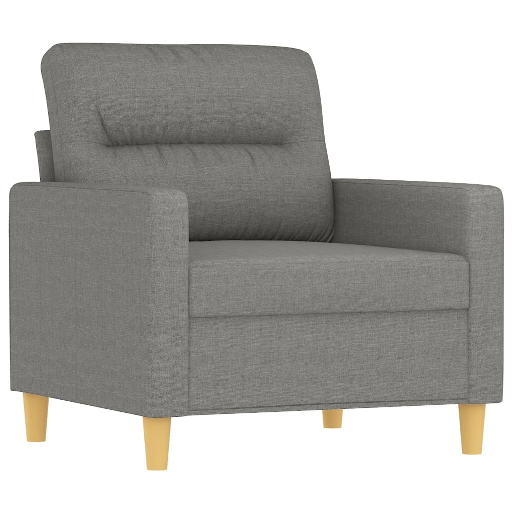 Fotelja s tabureom tamnosiva 60 cm od tkanine