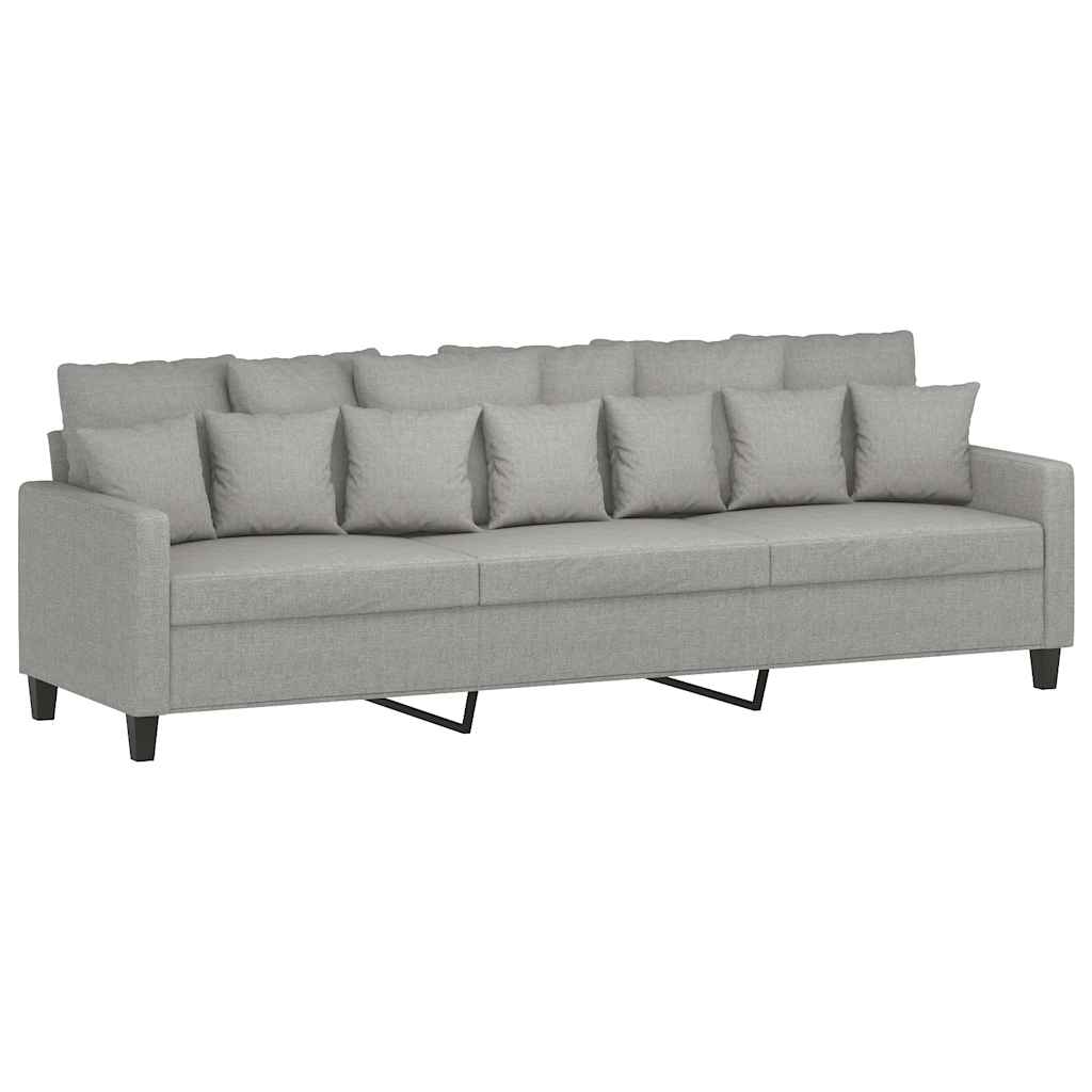 Trosjed s tabureom svjetlosivi 210 cm od tkanine