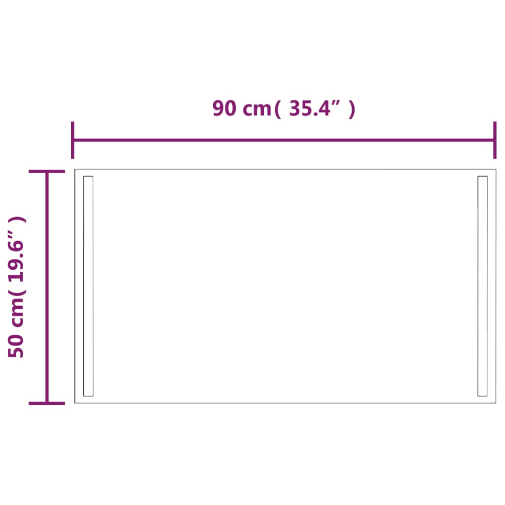 LED kupaonsko ogledalo 50x90 cm