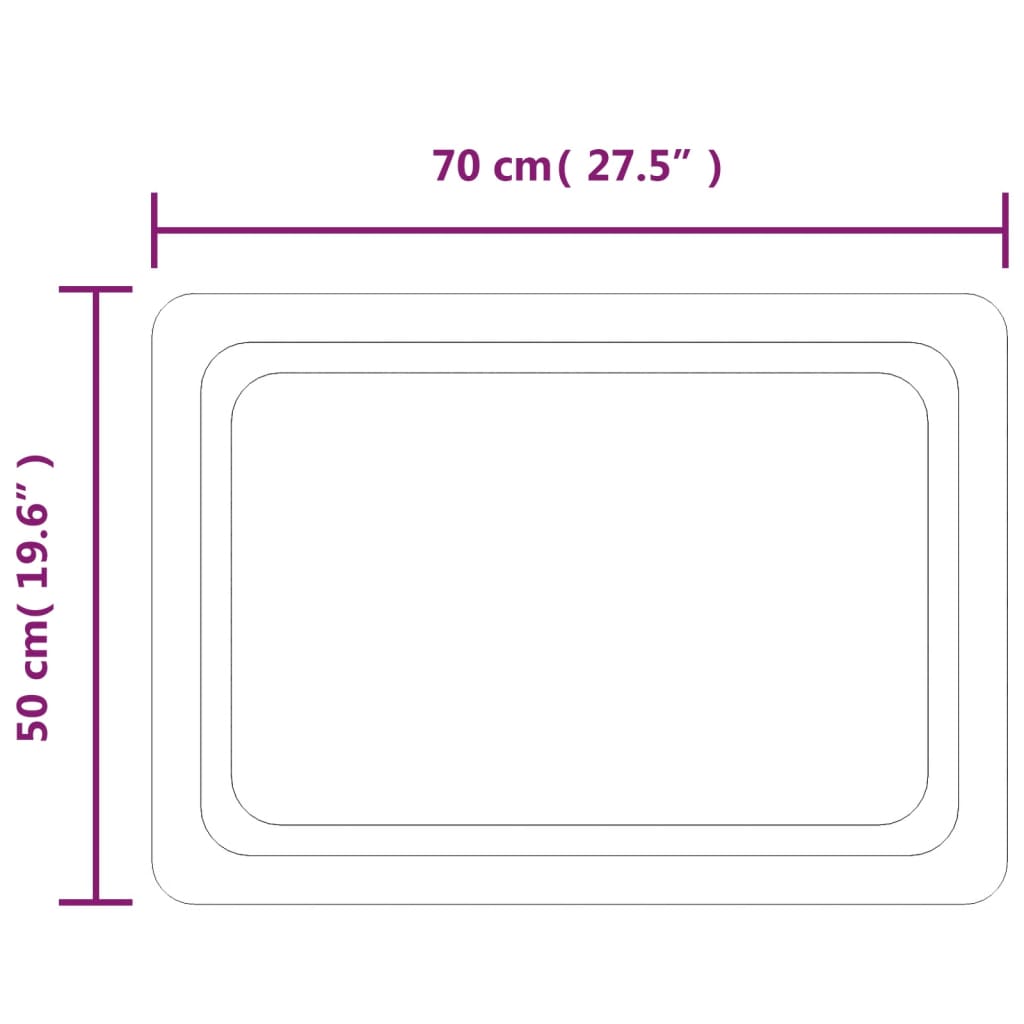 LED kupaonsko ogledalo 50x70 cm