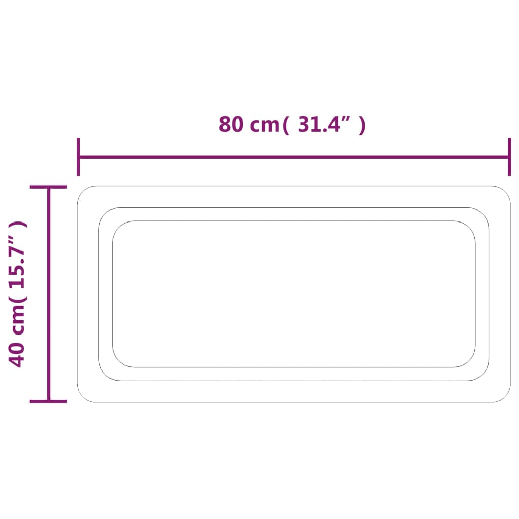 LED kupaonsko ogledalo 40x80 cm