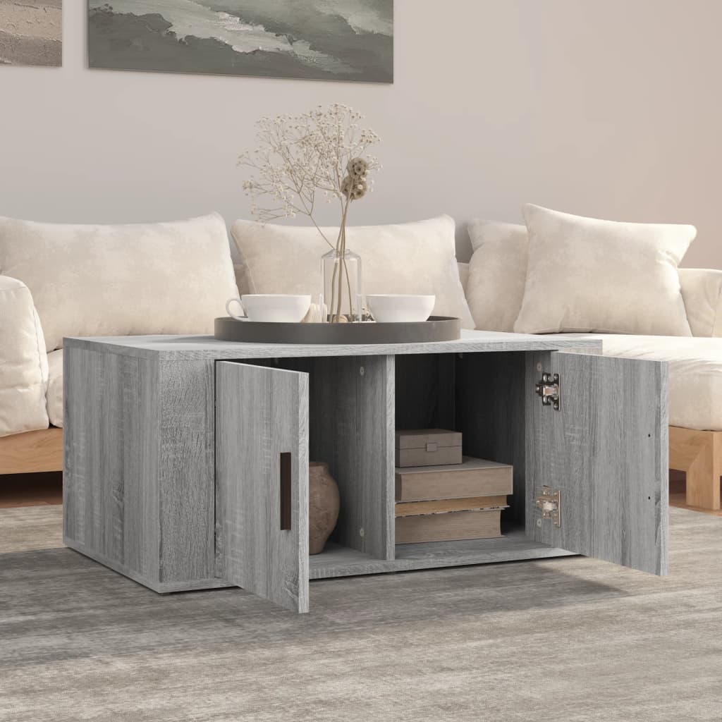 Stolić za kavu boja sivog hrasta 80x50x36 cm konstruirano drvo
