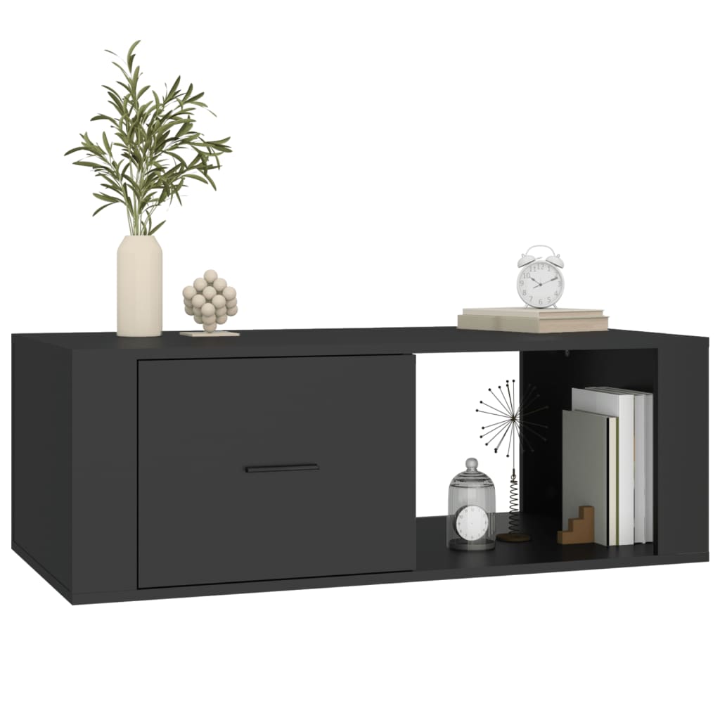Stolić za kavu crni 100 x 50,5 x 35 cm od konstruiranog drva