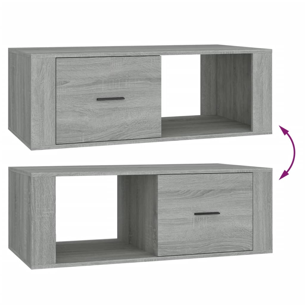 Stolić za kavu sivog hrasta 100x50,5x35 cm konstruirano drvo