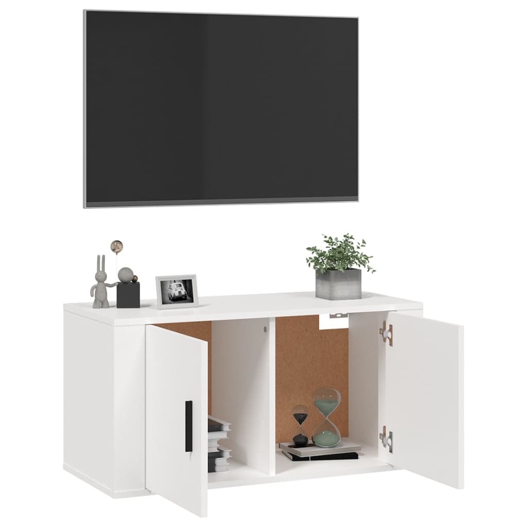 Zidni TV ormarić bijeli 80x34,5x40 cm
