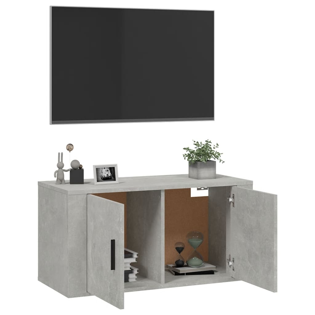 Zidni TV ormarić siva boja betona 80x34,5x40 cm