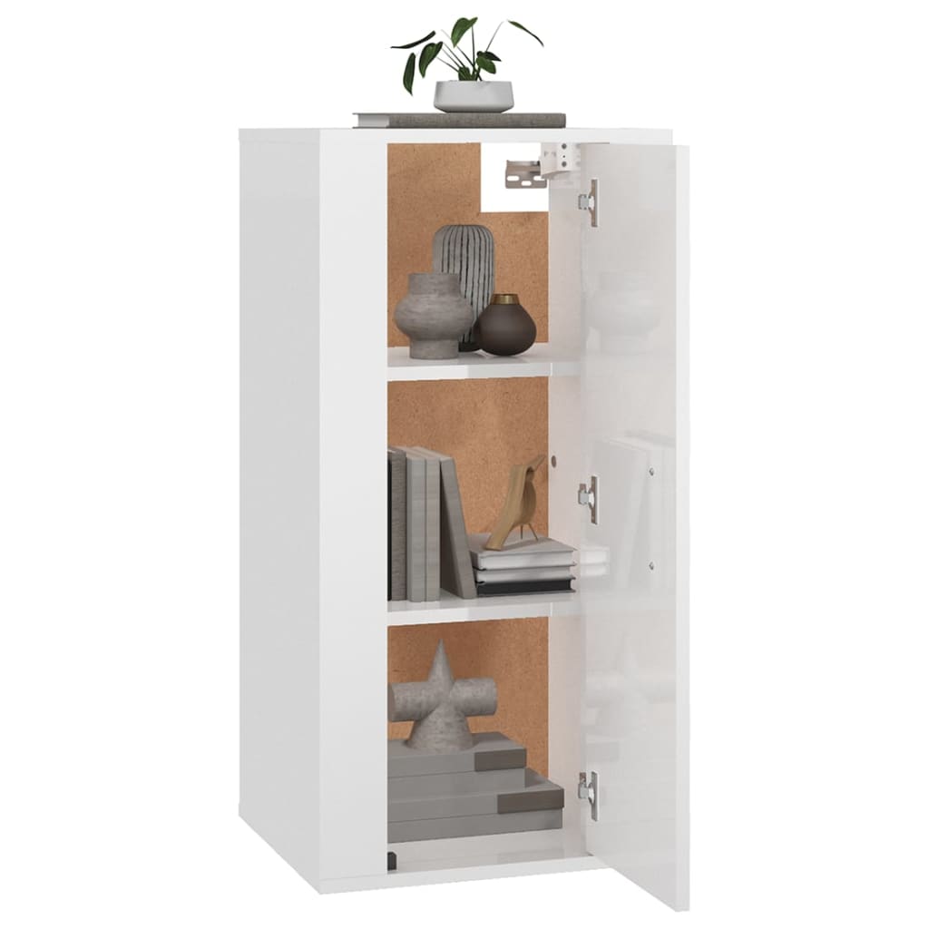 Zidni TV ormarić bijela visokog sjaja 40x34,5x80 cm