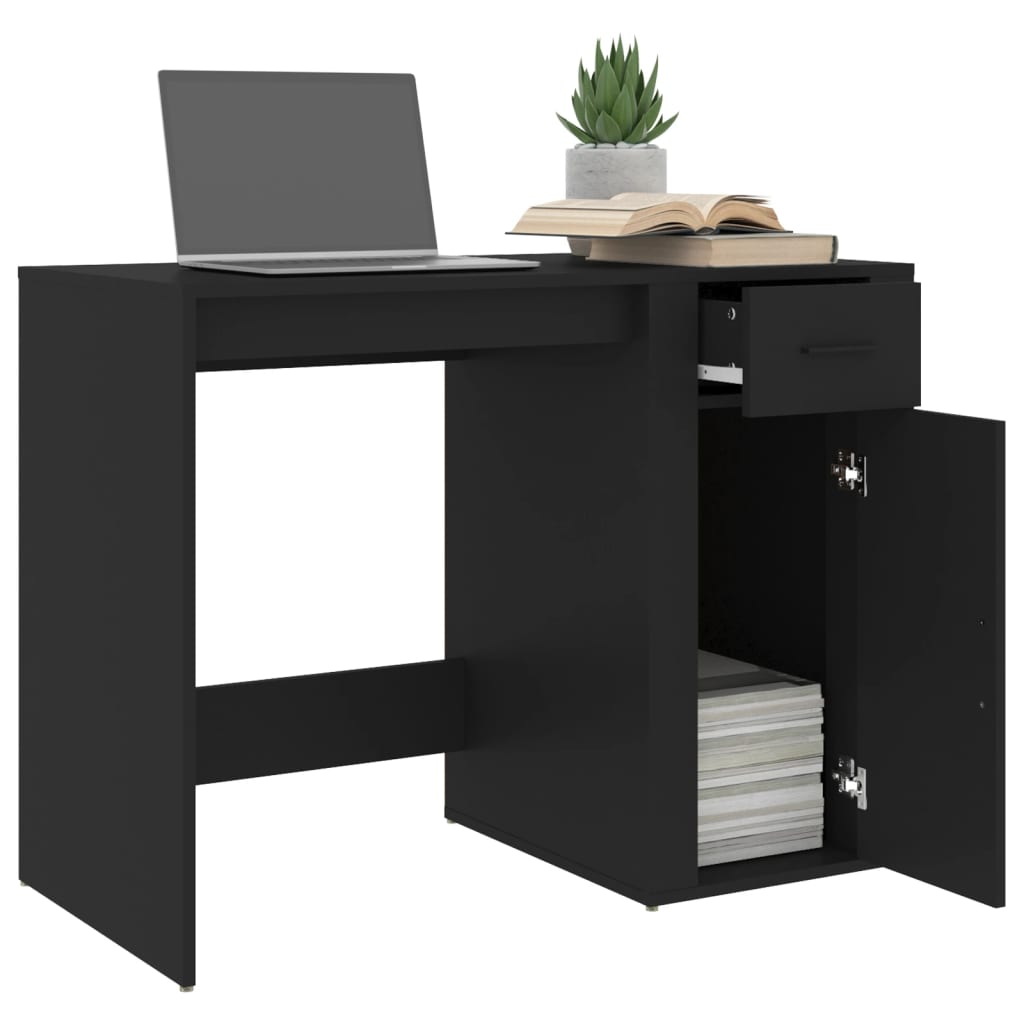 Radni stol crni 100 x 49 x 75 cm od konstruiranog drva