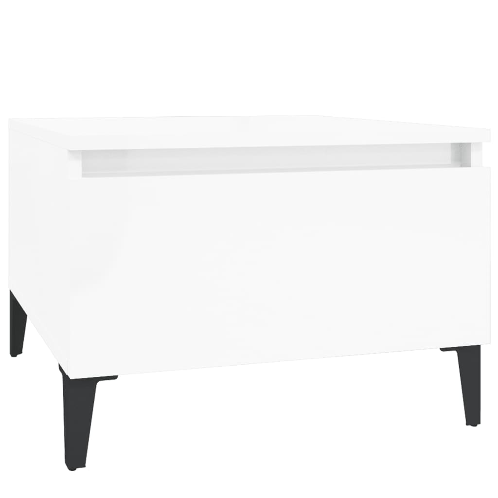 Bočni stolići 2 kom sjajni bijeli 50x46x35 cm konstruirano drvo