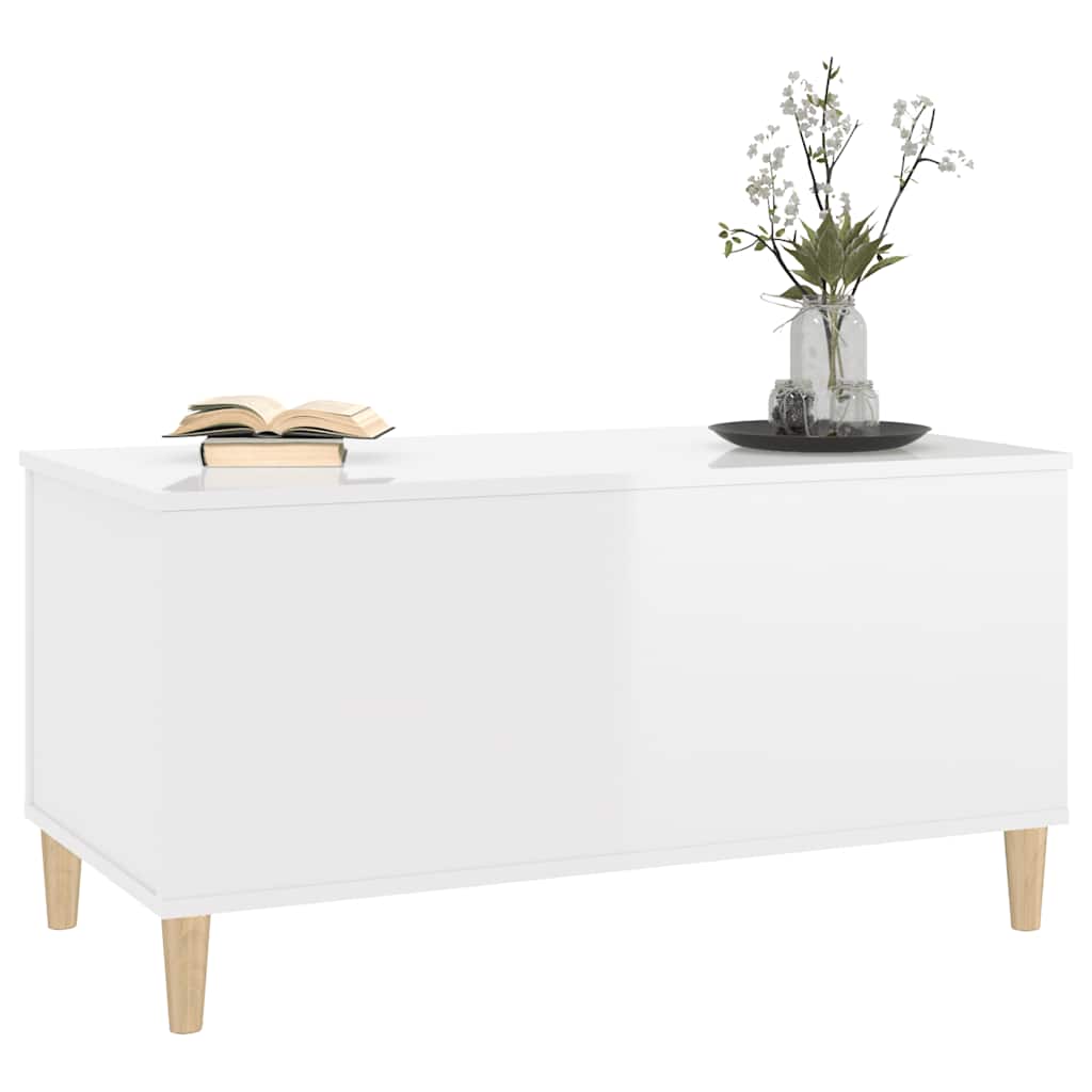 Stolić za kavu sjajni bijeli 90x44,5x45 cm konstruirano drvo