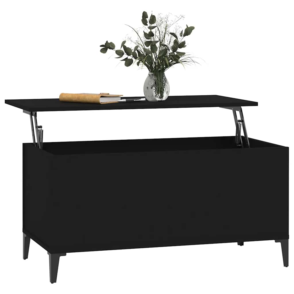 Stolić za kavu crni 90 x 44,5 x 45 cm od konstruiranog drva