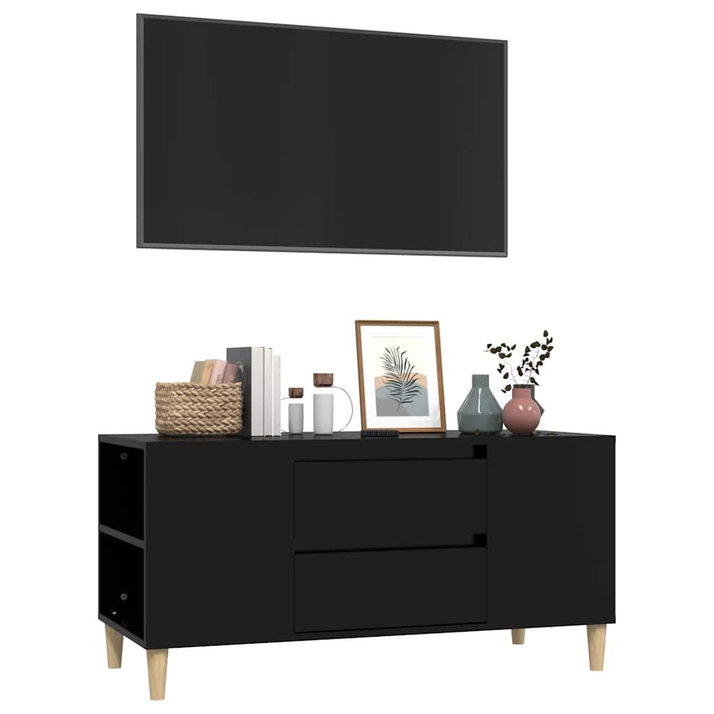 TV ormarić crni 102 x 44,5 x 50 cm od konstruiranog drva