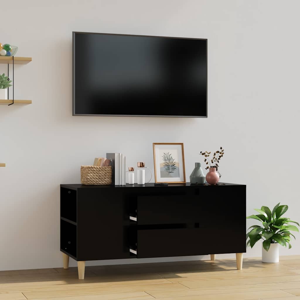 TV ormarić crni 102 x 44,5 x 50 cm od konstruiranog drva