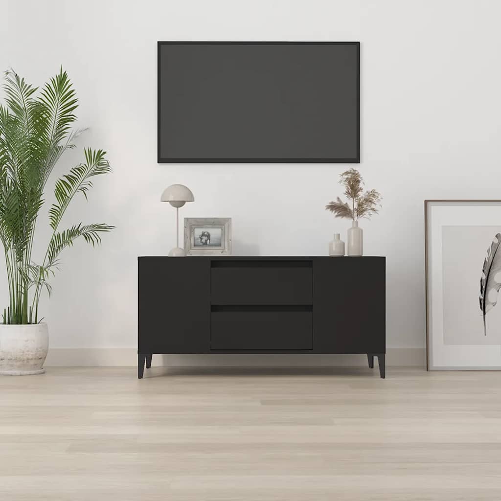 TV ormarić crni 102 x 44,5 x 50 cm od konstruiranog drva