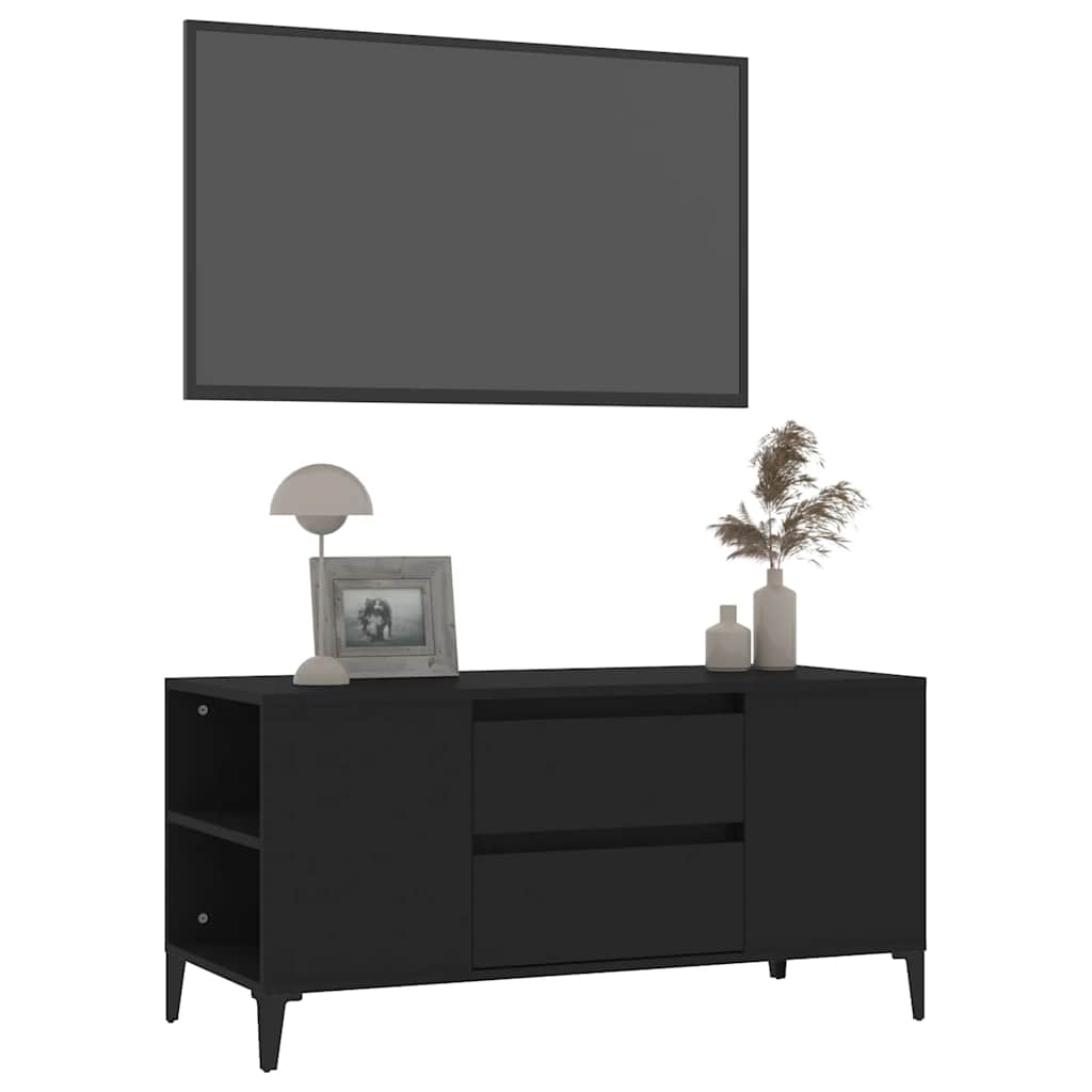 TV ormarić crni 102 x 44,5 x 50 cm od konstruiranog drva