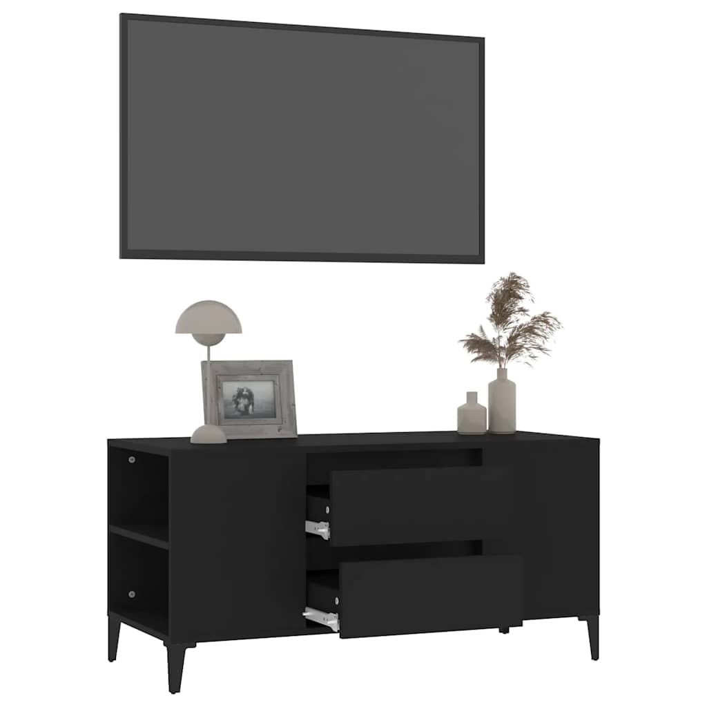 TV ormarić crni 102 x 44,5 x 50 cm od konstruiranog drva