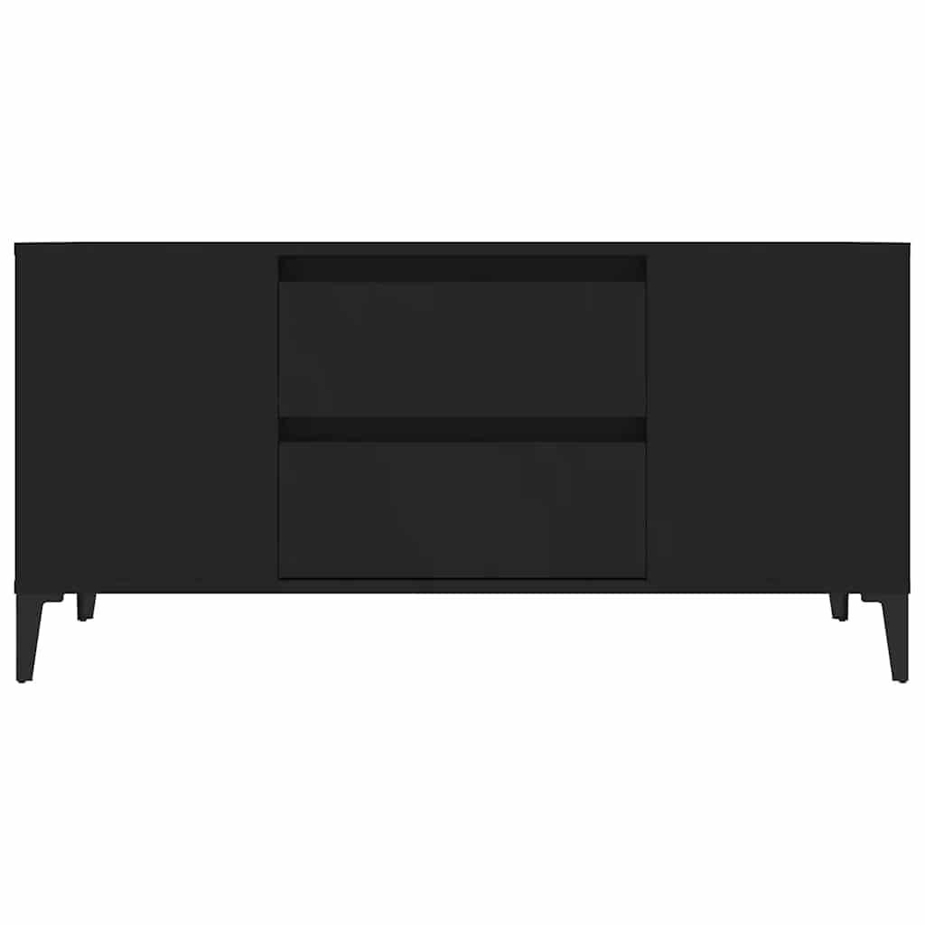 TV ormarić crni 102 x 44,5 x 50 cm od konstruiranog drva